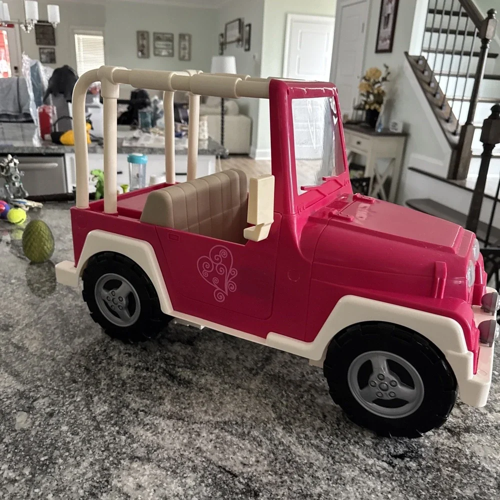 Our Generation OG Pink And White Jeep 4X4 Vehicle Fits American Girl 18